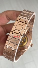 Audemars Piguet Royal Oak Skeleton 15407OR Double Balance iskelet Rose Replika Saat