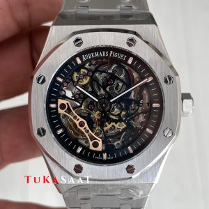 Audemars Piguet Royal Oak Skeleton 15407ST Double Balance iskelet Silver Replika Saat
