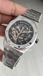 Audemars Piguet Royal Oak Skeleton 15407ST Double Balance iskelet Silver Replika Saat