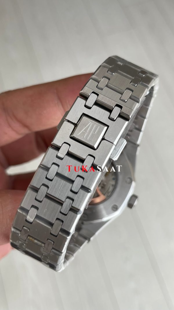 Audemars Piguet Royal Oak Skeleton 15407ST Double Balance iskelet Silver Replika Saat Audemars Piguet Royal Oak Skeleton 15407ST Double Balance iskelet Silver Replika Saat