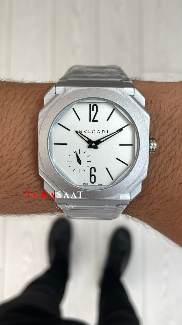 Bulgari Octo Finissimo Extra Thin Silver 103011 Beyaz Eta Replika Saat Bulgari Octo Finissimo Extra Thin Silver 103011 Beyaz Eta Replika Saat