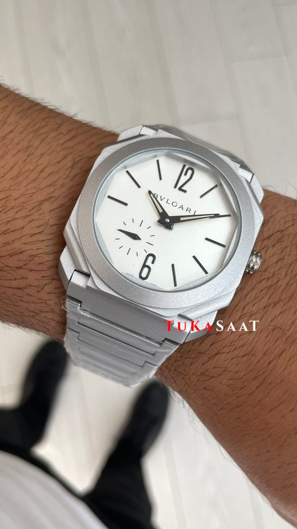 Bulgari Octo Finissimo Extra Thin Silver 103011 Beyaz Eta Replika Saat Bulgari Octo Finissimo Extra Thin Silver 103011 Beyaz Eta Replika Saat