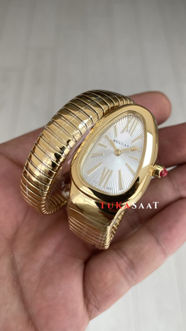 Bulgari Serpenti Tubogas Beyaz Kadran 101924 Gold 35mm Kadın Kol Saati