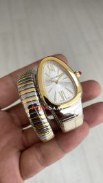 Bulgari Serpenti Tubogas Beyaz Kadran 103648 Silver Gold 35mm Kadın Kol Saati