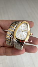 Bulgari Serpenti Tubogas Beyaz Kadran 103648 Silver Gold 35mm Kadın Kol Saati