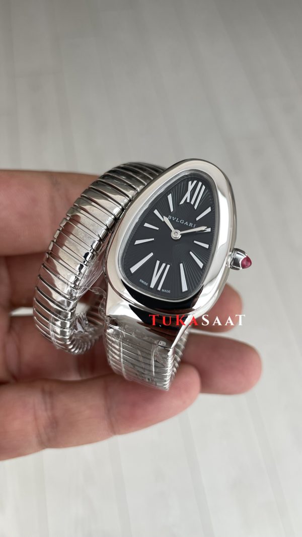 Bulgari Serpenti Tubogas Siyah Kadran 102824 Silver 35mm Kadın Kol Saati