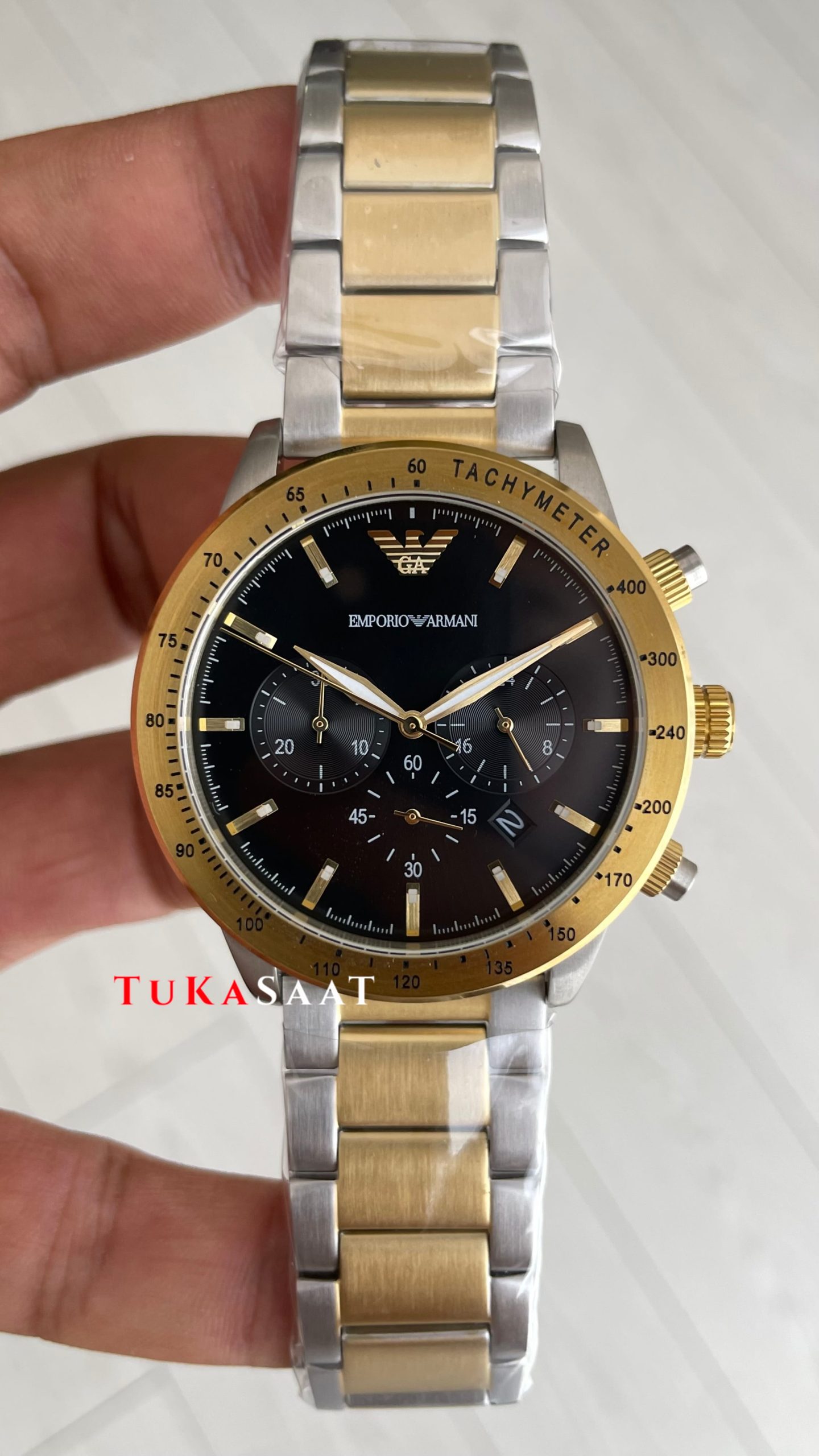 Emporio Armani AR11241 Siyah Two Tone Gold Emporio Armani AR11241 Siyah Two Tone Gold