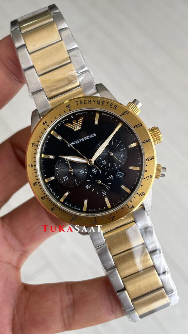 Emporio Armani AR11241 Siyah Two Tone Gold Emporio Armani AR11241 Siyah Two Tone Gold