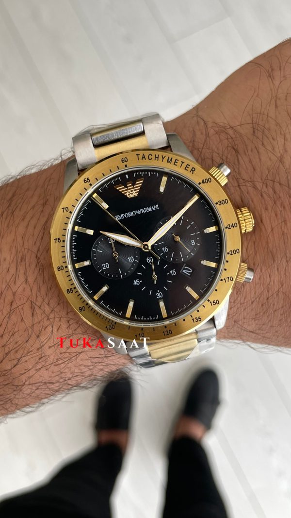 Emporio Armani AR11241 Siyah Two Tone Gold Emporio Armani AR11241 Siyah Two Tone Gold