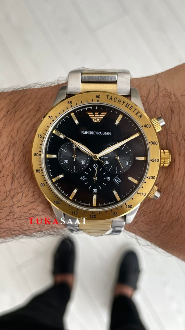 Emporio Armani AR11241 Siyah Two Tone Gold Emporio Armani AR11241 Siyah Two Tone Gold