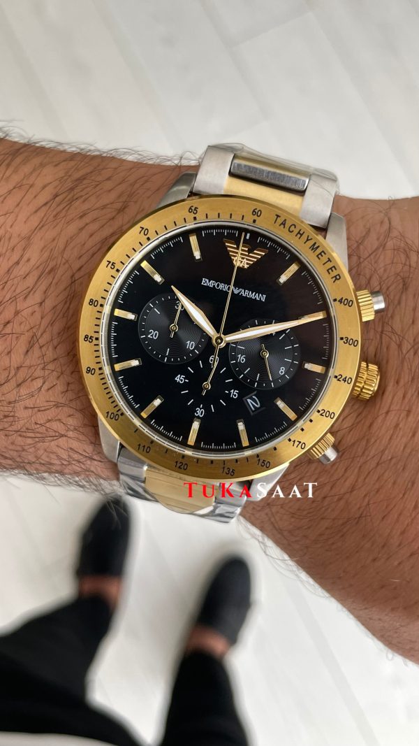Emporio Armani AR11241 Siyah Two Tone Gold Emporio Armani AR11241 Siyah Two Tone Gold