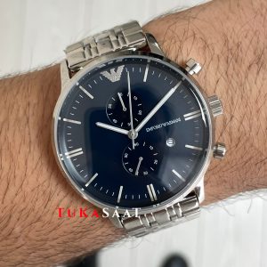 Emporio Armani AR1648 Mavi Kadran 43mm Replika Saat