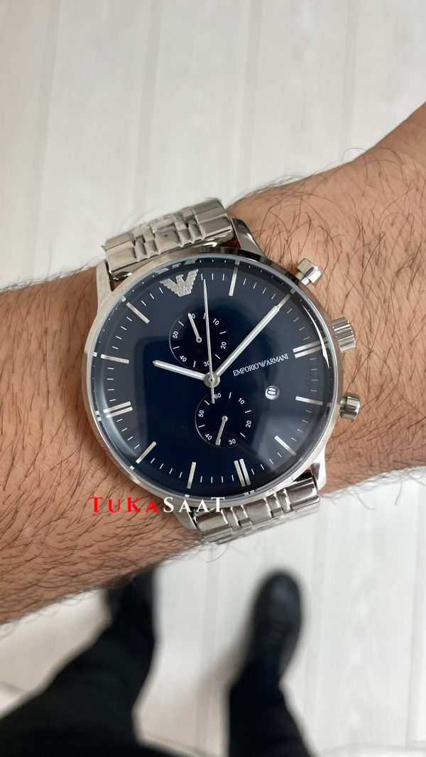 Emporio Armani AR1648 Mavi Kadran 43mm Replika Saat