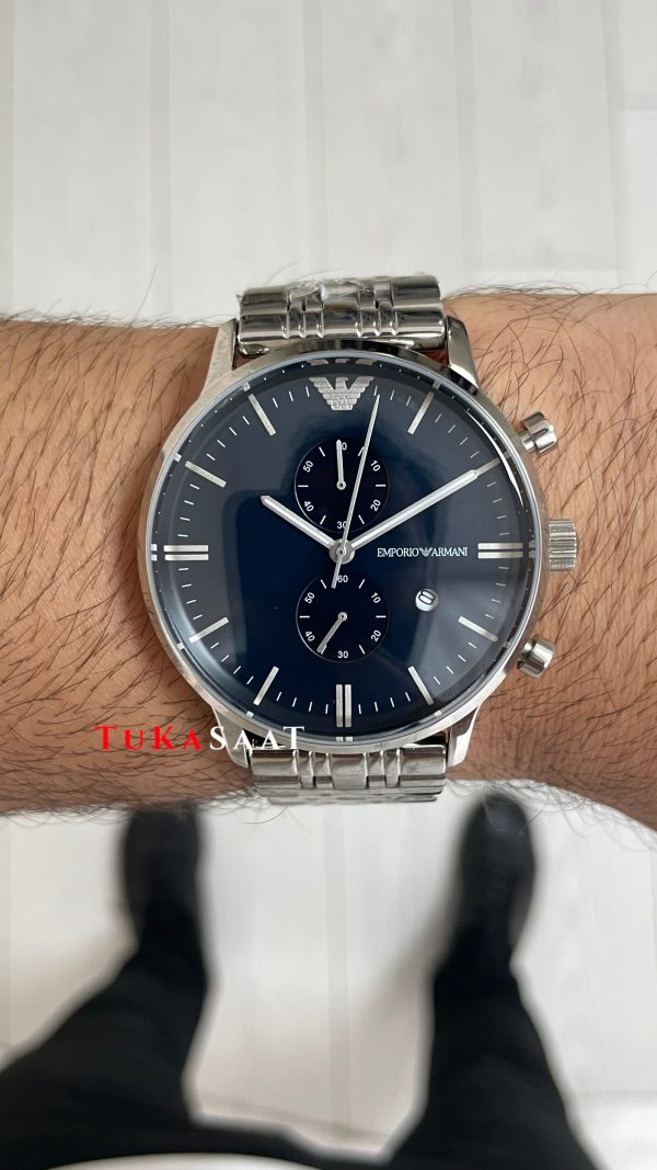 Emporio Armani AR1648 Mavi Kadran 43mm Replika Saat