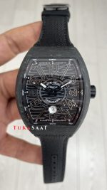 Franck Muller Vanguard Carbon V45 Black 44mm Super Clone Swiss ETA Saat ABF Factory