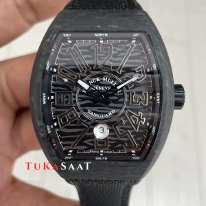 Franck Muller Vanguard Carbon V45 Black 44mm Super Clone Swiss ETA Saat ABF Factory