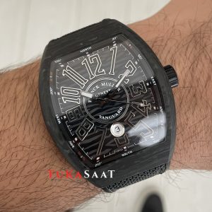 Franck Muller Vanguard Carbon V45 Black 44mm Super Clone Swiss ETA Saat ABF Factory