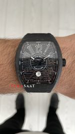 Franck Muller Vanguard Carbon V45 Black 44mm Super Clone Swiss ETA Saat ABF Factory