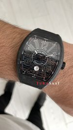 Franck Muller Vanguard Carbon V45 Black 44mm Super Clone Swiss ETA Saat ABF Factory