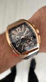 Franck Muller Vanguard Chronograph Siyah V45CCDT Rosegold 44mm Super Clone Swiss ETA Saat ABF Factory