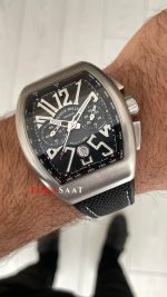 Franck Muller Vanguard Chronograph Siyah V45CCDT Silver 44mm Super Clone Swiss ETA Saat ABF Factory