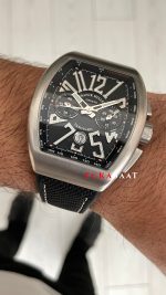 Franck Muller Vanguard Chronograph Siyah V45CCDT Silver 44mm Super Clone Swiss ETA Saat ABF Factory