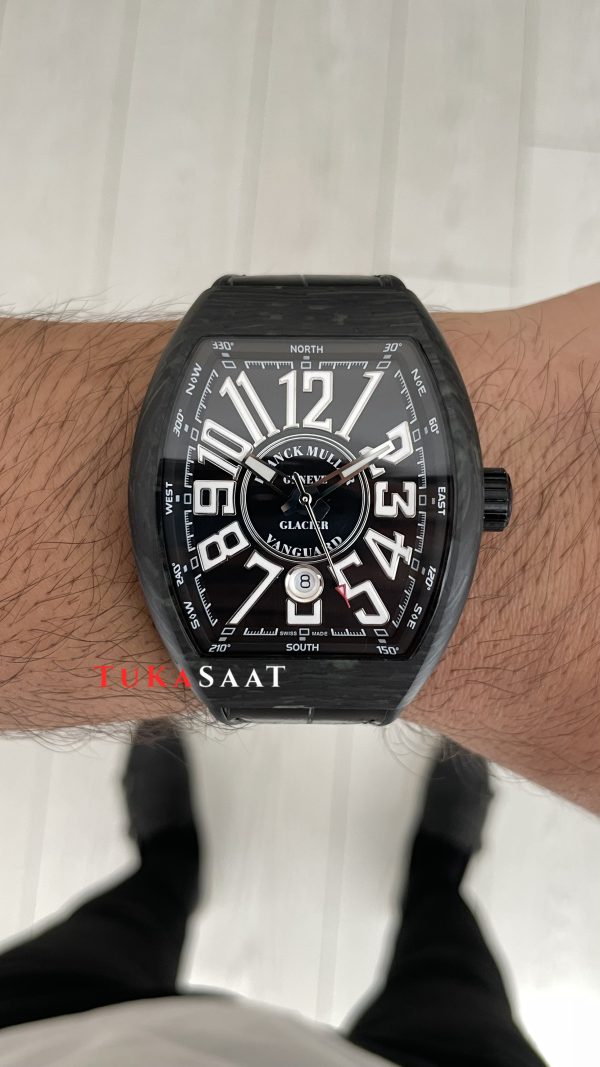 Franck Muller Vanguard Glacier Carbon V45 Black 44mm Super Clone Swiss ETA Saat ABF Factory