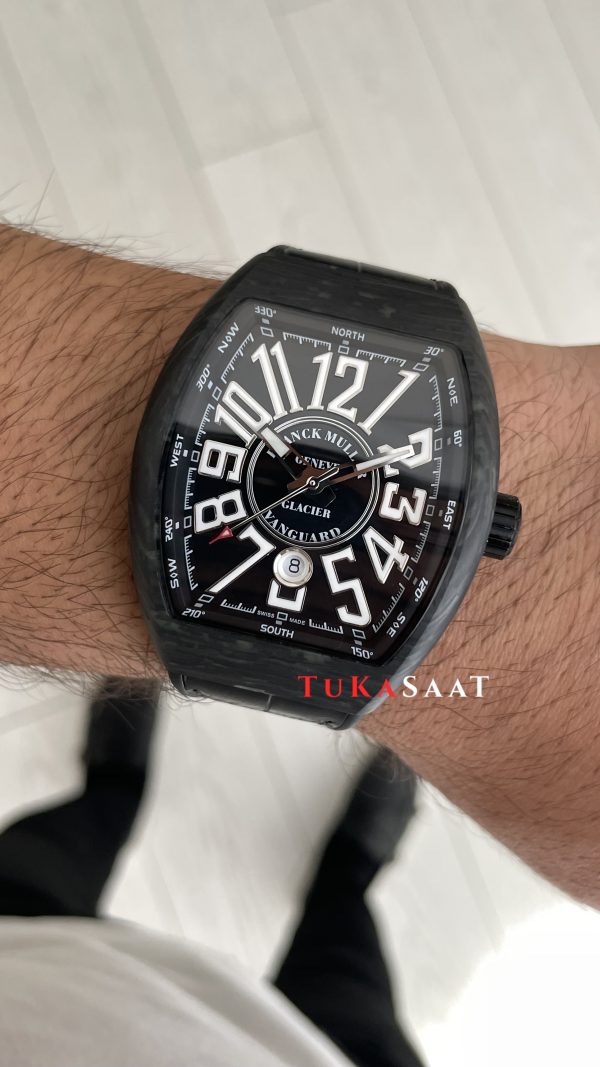 Franck Muller Vanguard Glacier Carbon V45 Black 44mm Super Clone Swiss ETA Saat ABF Factory