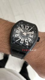 Franck Muller Vanguard Glacier Carbon V45 Black 44mm Super Clone Swiss ETA Saat ABF Factory