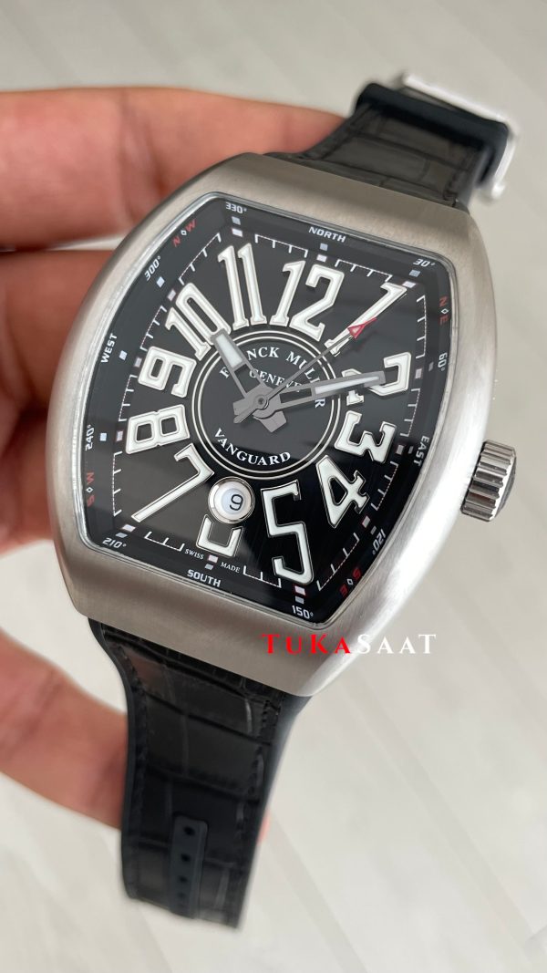 Franck Muller Vanguard Siyah V45 Silver Super Clone Swiss ETA Saat ABF Factory