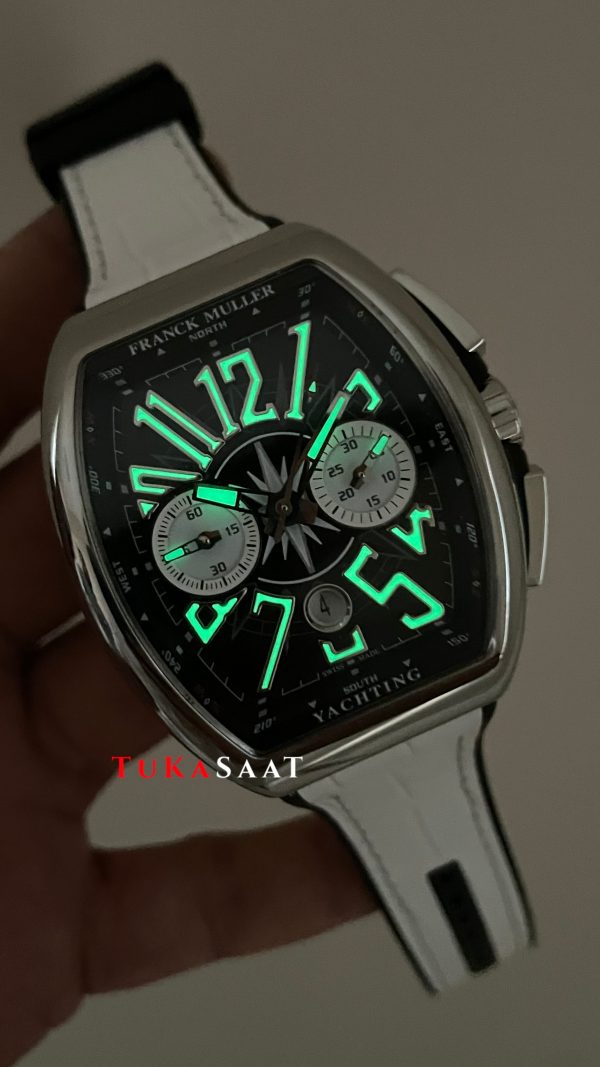 Franck Muller Vanguard Yachting Chronograph Beyaz V45CCDT Silver 44mm Super Clone Swiss ETA Saat ABF Factory