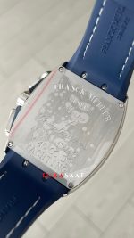 Franck Muller Vanguard Yachting Chronograph Mavi V45CCDT Silver 44mm Super Clone Swiss ETA Saat ABF Factory