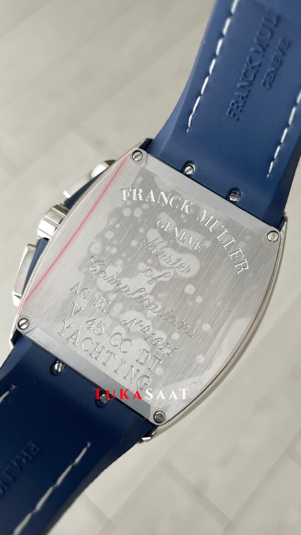 Franck Muller Vanguard Yachting Chronograph Mavi V45CCDT Silver 44mm Super Clone Swiss ETA Saat ABF Factory Franck Muller Vanguard Yachting Chronograph Mavi V45CCDT Silver 44mm Super Clone Swiss ETA Saat ABF Factory