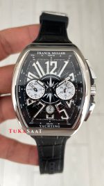 Franck Muller Vanguard Yachting Chronograph Siyah V45CCDT Silver 44mm Super Clone Swiss ETA Saat ABF Factory