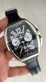 Franck Muller Vanguard Yachting Chronograph Siyah V45CCDT Silver 44mm Super Clone Swiss ETA Saat ABF Factory