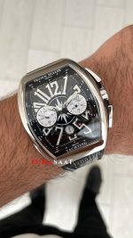 Franck Muller Vanguard Yachting Chronograph Siyah V45CCDT Silver 44mm Super Clone Swiss ETA Saat ABF Factory