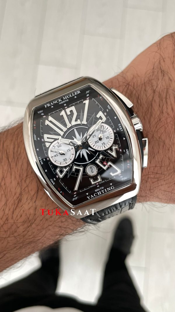 Franck Muller Vanguard Yachting Chronograph Siyah V45CCDT Silver 44mm Super Clone Swiss ETA Saat ABF Factory Franck Muller Vanguard Yachting Chronograph Siyah V45CCDT Silver 44mm Super Clone Swiss ETA Saat ABF Factory