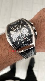 Franck Muller Vanguard Yachting Chronograph Siyah V45CCDT Silver 44mm Super Clone Swiss ETA Saat ABF Factory