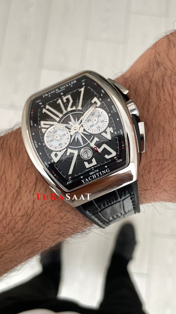 Franck Muller Vanguard Yachting Chronograph Siyah V45CCDT Silver 44mm Super Clone Swiss ETA Saat ABF Factory Franck Muller Vanguard Yachting Chronograph Siyah V45CCDT Silver 44mm Super Clone Swiss ETA Saat ABF Factory