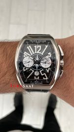 Franck Muller Vanguard Yachting Chronograph Siyah V45CCDT Silver 44mm Super Clone Swiss ETA Saat ABF Factory