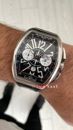 Franck Muller Vanguard Yachting Chronograph Siyah V45CCDT Silver 44mm Super Clone Swiss ETA Saat ABF Factory