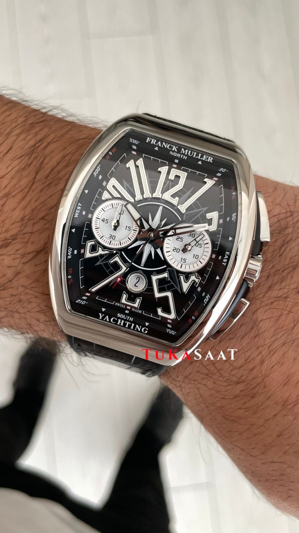 Franck Muller Vanguard Yachting Chronograph Siyah V45CCDT Silver 44mm Super Clone Swiss ETA Saat ABF Factory Franck Muller Vanguard Yachting Chronograph Siyah V45CCDT Silver 44mm Super Clone Swiss ETA Saat ABF Factory