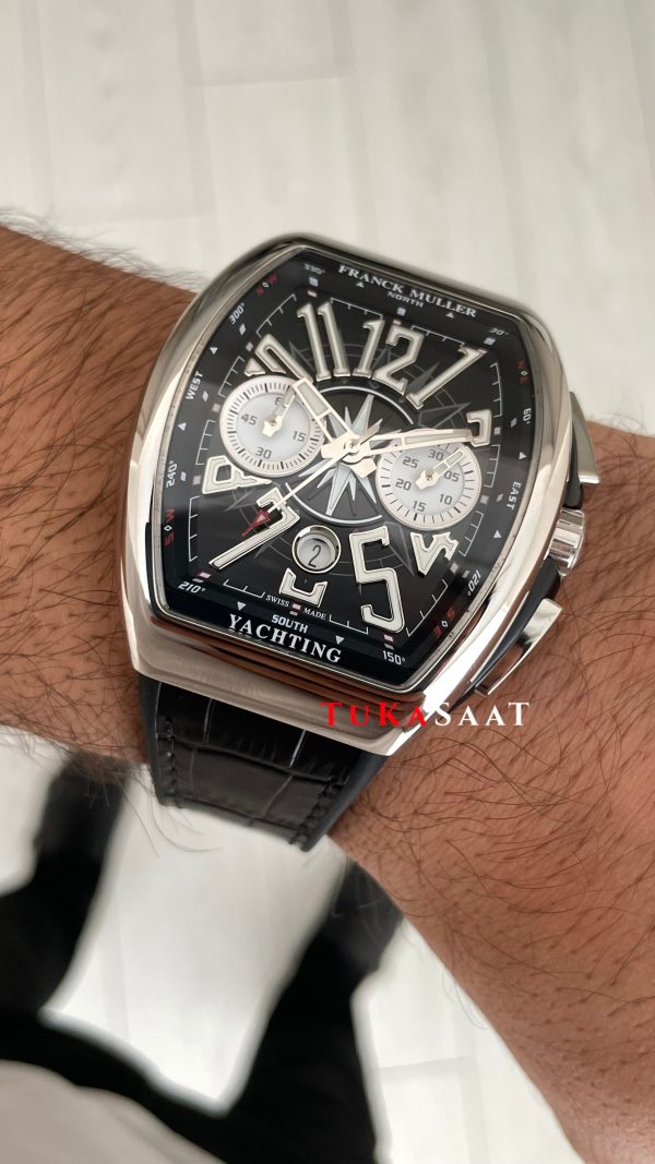 Franck Muller Vanguard Yachting Chronograph Siyah V45CCDT Silver 44mm Super Clone Swiss ETA Saat ABF Factory Franck Muller Vanguard Yachting Chronograph Siyah V45CCDT Silver 44mm Super Clone Swiss ETA Saat ABF Factory