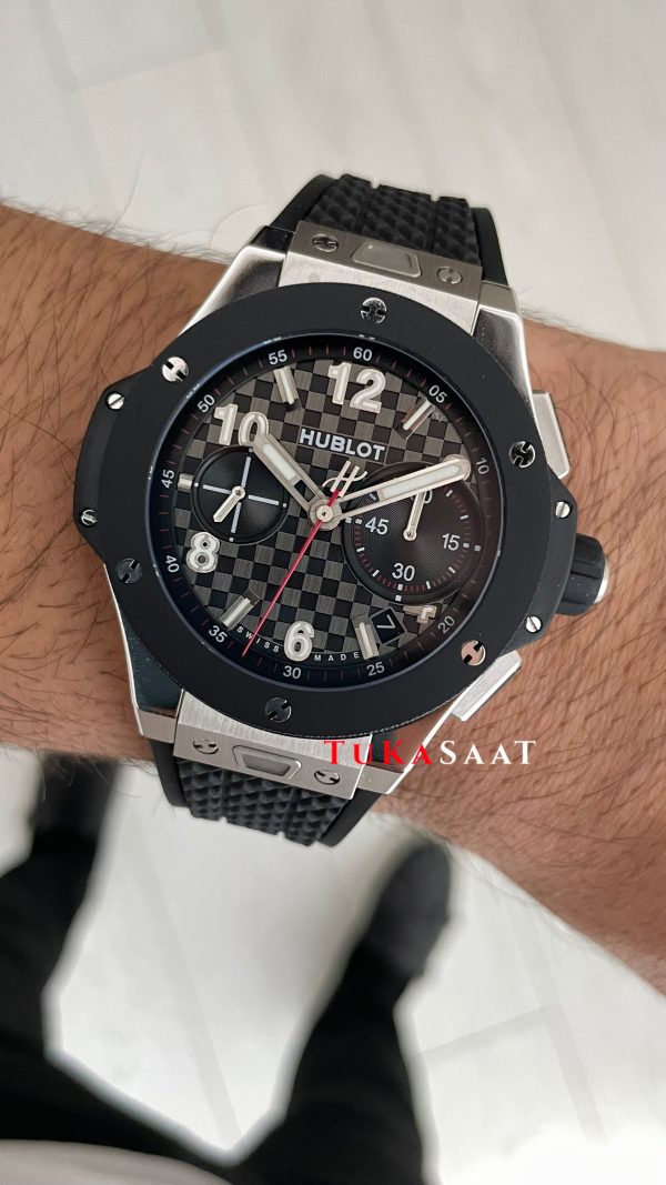 Hublot Big Bang Titanium Ceramic 20th Anniversary 43mm Siyah Super Clone Swiss ETA Saat ZF Factory Hublot Big Bang Titanium Ceramic 20th Anniversary 43mm Siyah Super Clone Swiss ETA Saat ZF Factory