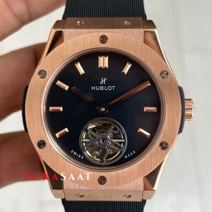 Hublot Classic Fusion Tourbillon Siyah Kadran 42mm Rose Replika Saat