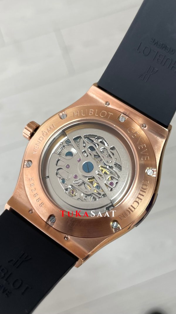 Hublot Classic Fusion Tourbillon Siyah Kadran 42mm Rose Replika Saat Hublot Classic Fusion Tourbillon Siyah Kadran 42mm Rose Replika Saat