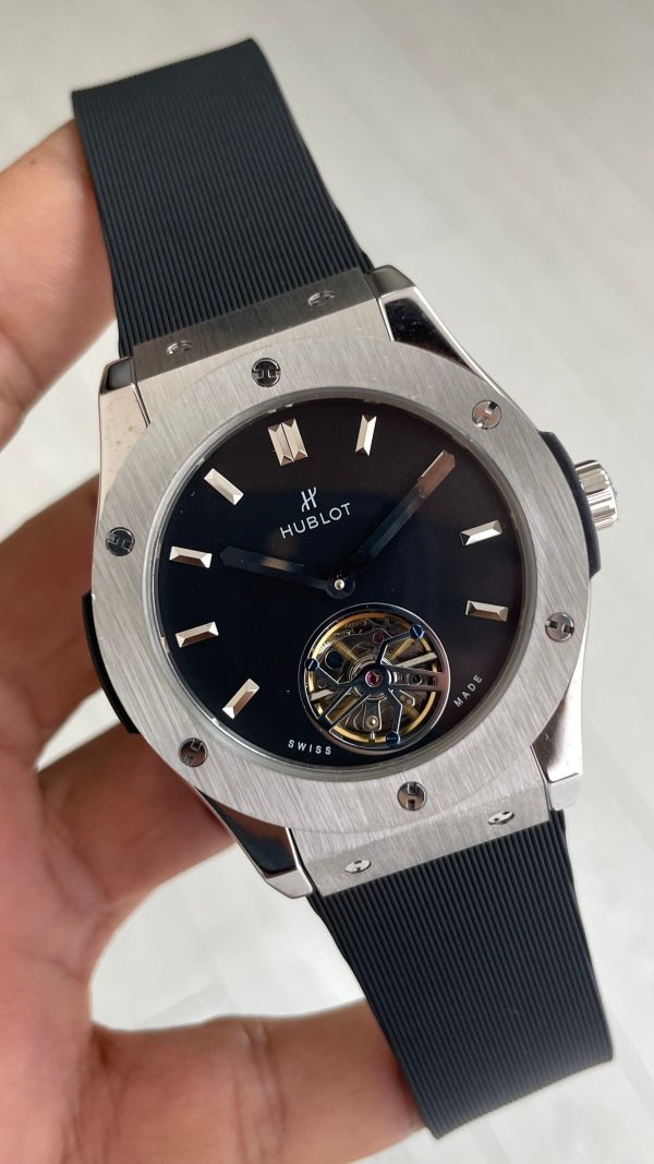Hublot Classic Fusion Tourbillon Siyah Kadran 42mm Silver Replika Saat Hublot Classic Fusion Tourbillon Siyah Kadran 42mm Silver Replika Saat