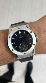 Hublot Classic Fusion Tourbillon Siyah Kadran 42mm Silver Replika Saat