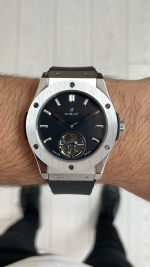 Hublot Classic Fusion Tourbillon Siyah Kadran 42mm Silver Replika Saat