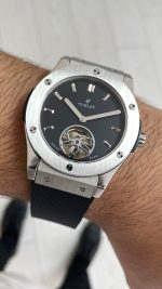 Hublot Classic Fusion Tourbillon Siyah Kadran 42mm Silver Replika Saat